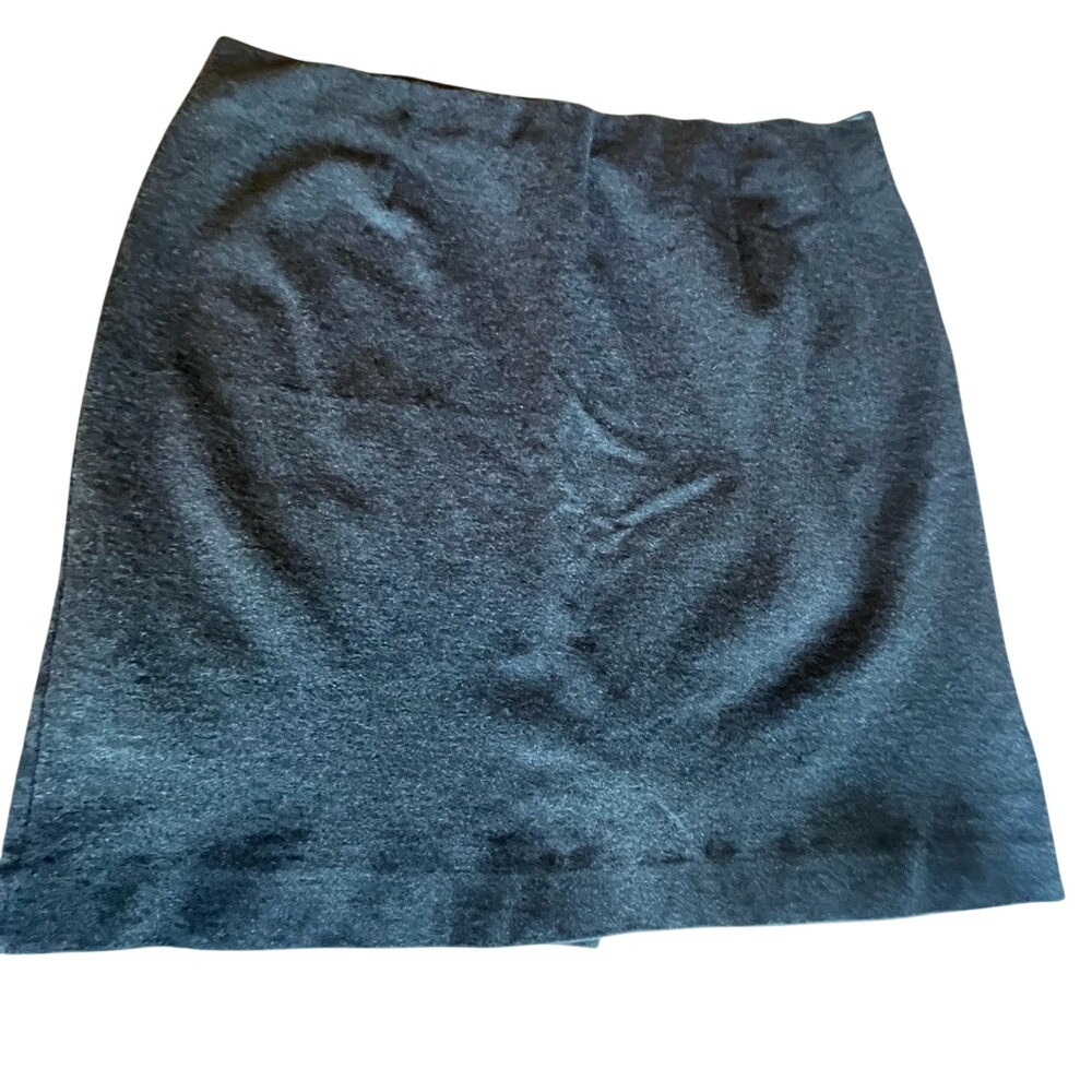 J. Jill Womens Ponte Pencil Skirt Charcoal Gray Heather Size L‎ Stretch Knit